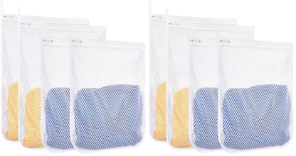 Honeycomb Mesh Laundry Bags 8 Pack (2L+2M), Durable Washing Bags with Auto-Lock Zippers, Heavy Duty Mesh Wash Bags for Delicates, Lingerie, Bra, Sock, Travel Storage Organizer - size: 2 Large X 2 Medium (Pack of 2)