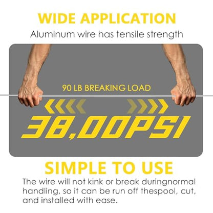1000 ft 17 Gauge Aluminum Electric Fence Wire for Garden Fence, Electric Fence, Chicken Wire Fence,High Conductivity and Durability