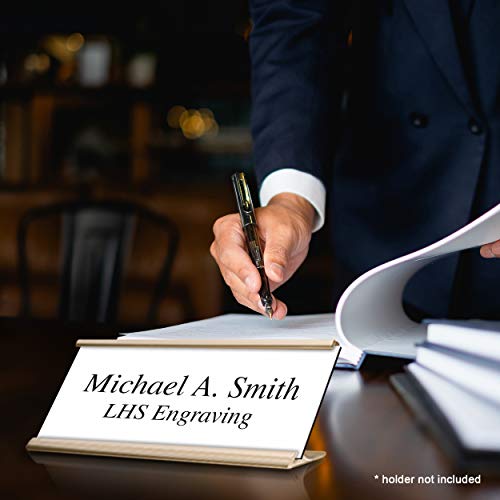 Custom Engraved Office Door Name Plate & Desk Signs, White, 2x4 - color: B16 - White & Black Lettering, size: 2in x 4in (5.1cm x 10.1cm)