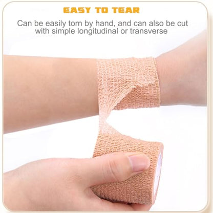 QUMY Self Adhesive Bandage Wrap 6 Pack, Dog Bandage Shoes Wounds 2 in*5 yd - color: Blue