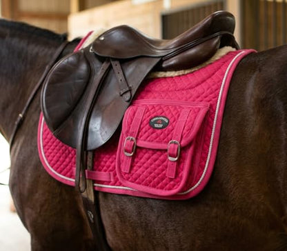 Horse Saddle Pad 23"x18" English Quilted Fur Padded All-Purpose Pink 7260PK