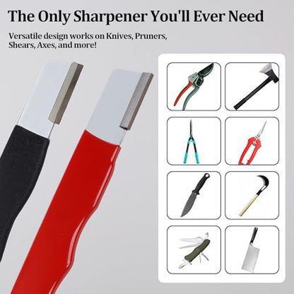 4 Pack Pocket Sized Garden Tool Blade Sharpener Sharpening Tool for Pruners, Shears, Knives, Axes Portable & Easy to Use for Gardening, Camping, Outdoors - size: 4 Pack