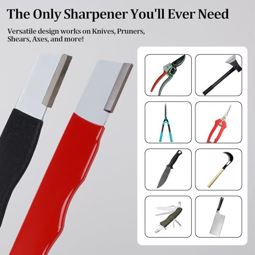 2 Pack Pocket Sized Garden Tool Blade Sharpener Sharpening Tool for Pruners, Shears, Knives, Axes Portable & Easy to Use for Gardening, Camping, Outdoors - size: 2 Pack