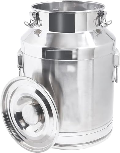 14 Liter 3.7 Gallon Stainless Steel Milk Can Milk Bucket Wine Pail Bucket Large Capacity Milk Can Tote Jug with Sealed Lid and Carry Handle - size: 14L