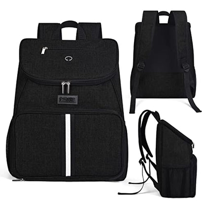 BAGLHER丨Dog Travel Bag, Airline Approved Pet Supplies Backpack, Dog Travel Backpack Accessories Set with 2 Silicone Collapsible Bowls and 2 Food Baskets. Black - color: Black-A