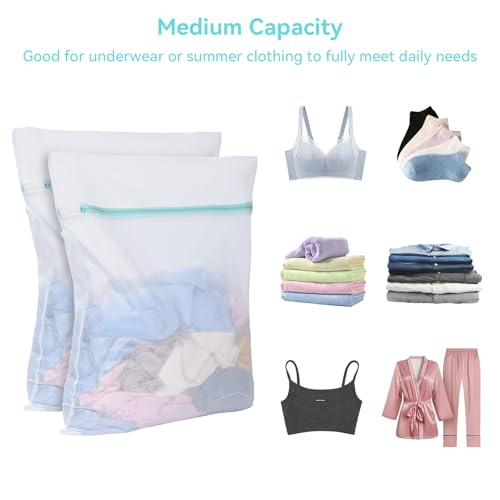 OTraki Mesh Laundry Bag for Delicates 20x24 inch Mesh Wash Bag for Washing Machine Zippered Net Laundry Bag for Bra Underwear College Dorm Home Don't Drying, Melting 140-176℉ White - size: 20 x 24 inch