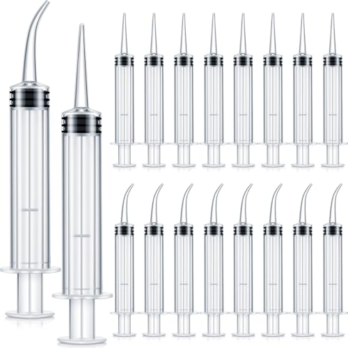 Zhengmy 100 Pcs Dental Syringe, Curved Tip,Without Capacity Scale, 12ml - style: Curved Tip ,Without Capacity Scale