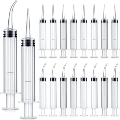 Zhengmy 100 Pcs Dental Syringe, Curved Tip,Without Capacity Scale, 12ml - style: Curved Tip ,Without Capacity Scale