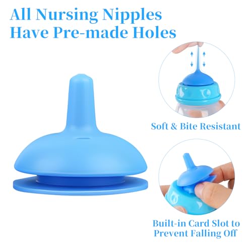 Pet Feeding Bottle,3 Pack 60ml Nursing Bottle, 3 Sizes Nipples with Ventilation Valve Resistant Tearing Perfect for Puppies, Kittens, Small Wildlife（Blue） - color: blue