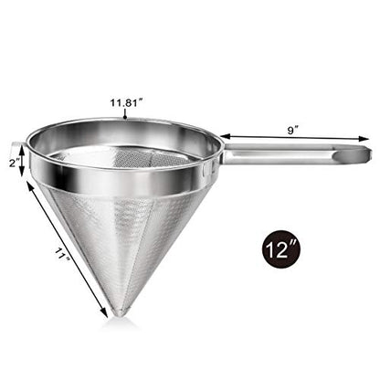 New Star Foodservice 34196 18/8 Stainless Steel China Cap Strainer, 7-Inch, Coarse Mesh