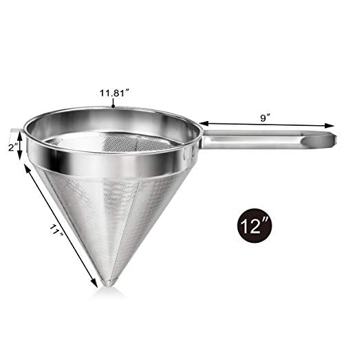New Star Foodservice 34219 18/8 Stainless Steel China Cap Strainer, 7-Inch, Fine Mesh