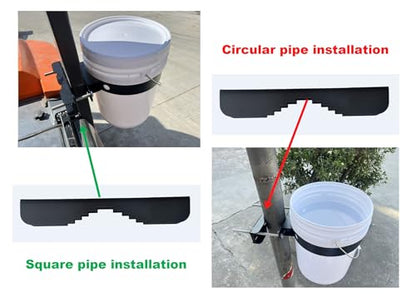 5-Gallon Bucket Holder, Can be Installed on ROPS Holder (Excluding Buckets), Bucket Storage Holder, Suitable for Lawn Mowers, Tractors, Landscape Vehicles, Trucks, Multi-Purpose Vehicles