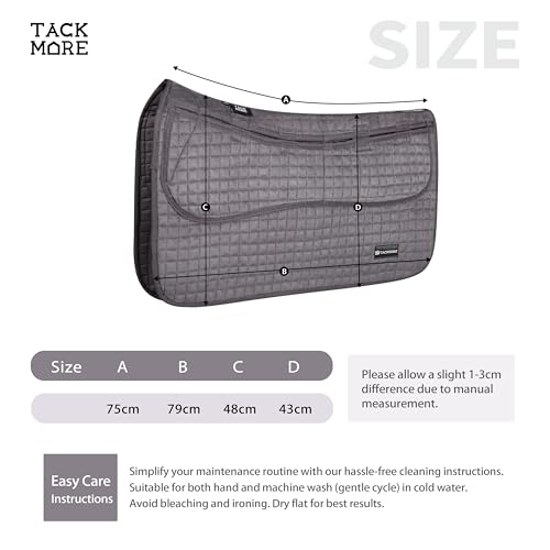 Tackmore Western Saddle Pad Adjustable with Side Pockets and Foam Inserts Shock-Absorbing Riding Pad