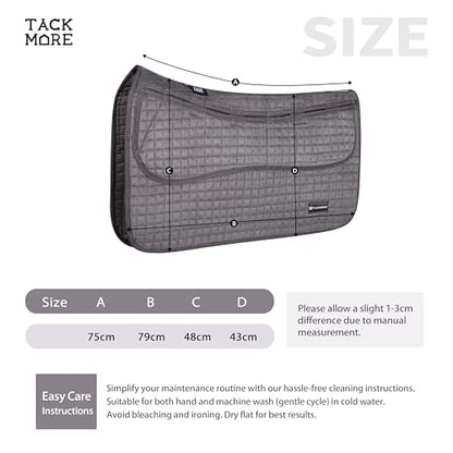 Tackmore Western Saddle Pad Adjustable with Side Pockets and Foam Inserts Shock-Absorbing Riding Pad