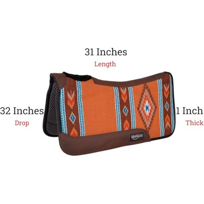 Reinsman APEX Ranahan Tacky Too Soft Breathable Non-Slip Shock-Absorbing Fleece-Lined Moisture-Wicking Contoured Back Protection Horse Riding Saddle Pad - color: Brown