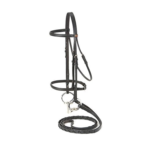 Silver Fox Raised Snaffle Bridle Black Pony
