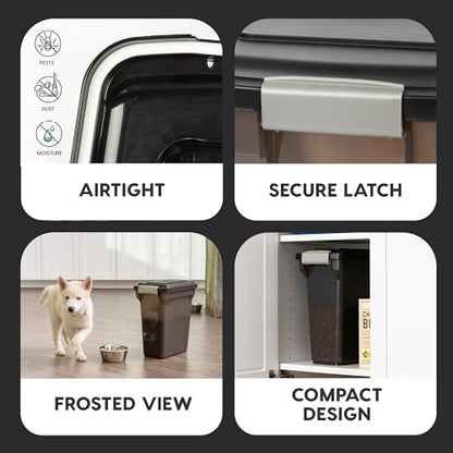 IRIS USA Dog Food Storage Container, Up to 13 lbs, Smoke, Made in USA - color: Smoke, size: 13 lbs