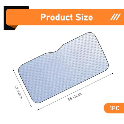 Universal Windshield Sun Shade, Reflective Sun & Heat Protection Shield Blackout Double-Sided Privacy Curtain with Top Opening, Adsorption-Type Cover for Car Truck SUV (Silver)