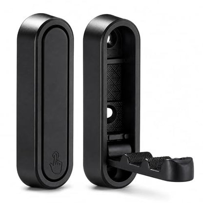 Folding Wall Hooks, 2 Pack Black Heavy Duty Coat Hooks, Screw Mounted - color: Black, size: 2 Pack