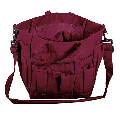 Dura-Tech Deluxe Grooming Tote | Stable Essential for Every Horse Lover | Durable 600D Polyester - color: Burgundy