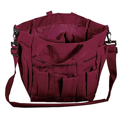 Dura-Tech Deluxe Grooming Tote | Stable Essential for Every Horse Lover | Durable 600D Polyester - color: Burgundy