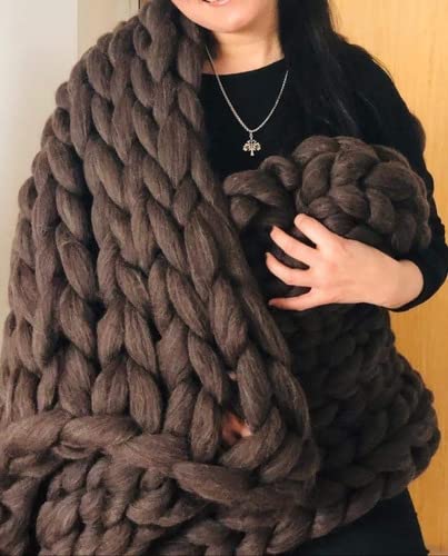 Natural Wool Bulk roving Yarn, 2 lb. Best Wool Spinning,Giant arm Knitting, Felting, Chunky Blankets Tapestry thow XXL Plaid un-Dyed. (Dark Chocolate, 2 lb) - color: Dark Chocolate, size: 2 lb