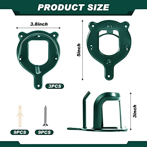 Dunzy 3 Counts Horse Bridle Rack Bracket Bridle Hooks Tack Storage Halter Hanger Metal Holder with Tubes and Screw for Horse Barn Supplies(Dark Green) | Metal Horse Bridle Rack for Barn Storage, Includes Mounting Hardware and Anchors, Space Saving Hooks f