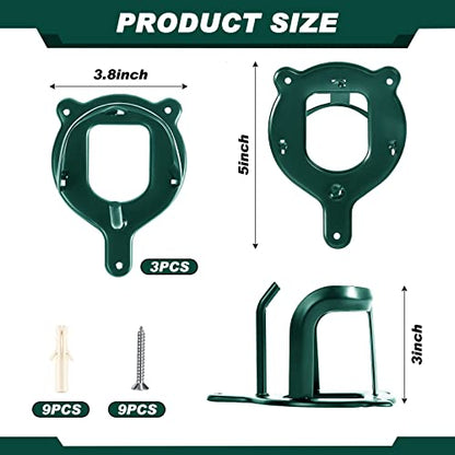 Dunzy 3 Counts Horse Bridle Rack Bracket Bridle Hooks Tack Storage Halter Hanger Metal Holder with Tubes and Screw for Horse Barn Supplies(Dark Green) | Metal Horse Bridle Rack for Barn Storage, Includes Mounting Hardware and Anchors, Space Saving Hooks f