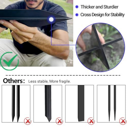One-Piece Fence Post Repair Kit 4-Pack 32in Manganese Steel - size: 4-Pack