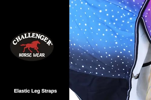 Challenger 1200D Turnout Waterproof Rain Horse Sheet Light Winter Blanket 391B - color: Galaxy, size: 68 inches