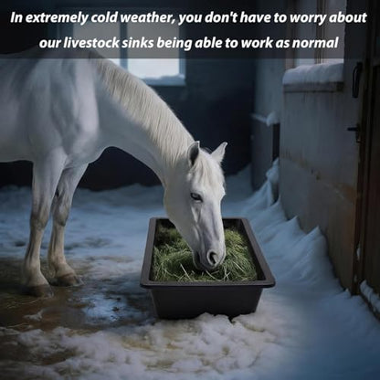 Geelin 4 Pcs 4.5 Gallon/18 Quart Plastic Livestock Water Trough, Black - color: Black, size: 4.5 Gallon/18 Quart