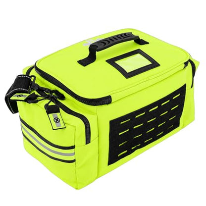Lightning X Medium First Responder EMT Bag | LXMB25 | w/Reflective, Shoulder Strap & Zippered Compartments for First Aid + Trauma Supplies - Fluorescent Yellow - color: Fluorescent Yellow