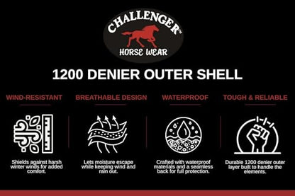 Challenger 1200D Turnout Waterproof Rain Horse Sheet Light Winter Blanket 378B - color: Turquoise Aztec, size: 76 inches