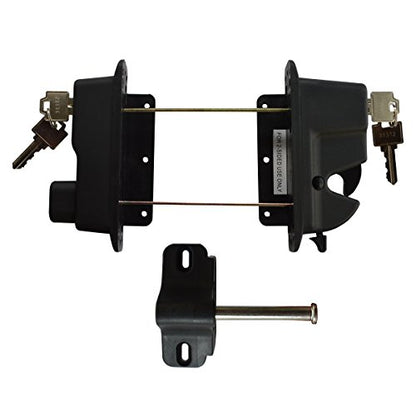 Keystone Black Nylon Polymer Key-Lockable Latch | 2 Sided | Keyed Alike | KLADV-P2-BK-KA