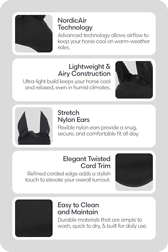 Equinavia Svalbard NordicAir™ Tech Ear Net - Black/Black - Horse - color: Black/Black