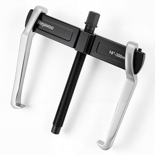 Reywoo 14" 2-Jaw Gear Puller for External (12.4" Max) & Internal (16.1" Max) Pulling, Heavy-Duty Bearing, Flywheel, Pulley and Gear Remover Tool, Adjustable CR-V Steel - size: Max External 12.4"