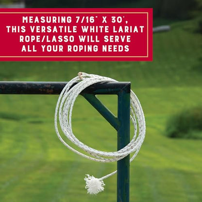 Weaver Equine Waxed Nylon, Cowboy Lasso for Cattle Roping, 7/16 x 30 ft