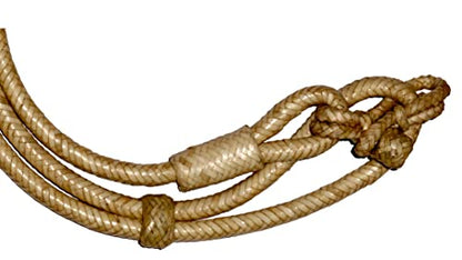 Horse Western Tack 8.5ft Contest Hand Braided Rope with Natural Raw Hide Leather in Matching Knots Raw Hide Leather, Hand-Braided Romal Romel Reins Ranch Rope- 52' Romel