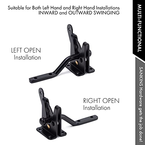 Self Locking Gate Latch for Wooden Fence, Gravity Lever Latch, 2pcs | Automatic vinyl gate latch heavy duty, black fence latch door latch for Pool/Garden/Shed, gravity latch for gate, Steel - size: Normal