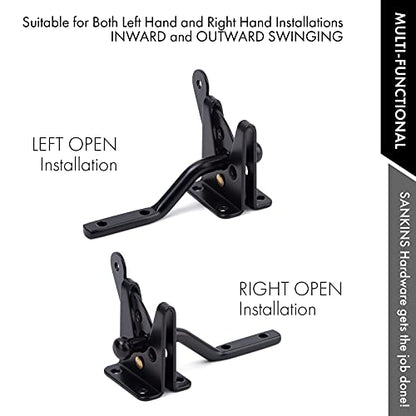 Self Locking Gate Latch for Wooden Fence, Gravity Lever Latch, 2pcs | Automatic vinyl gate latch heavy duty, black fence latch door latch for Pool/Garden/Shed, gravity latch for gate, Steel - size: Normal