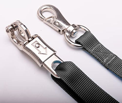 Adjustable Nylon Cross Ties （2 Pack）-Cross Tie with Panic Snap and Bull Snap - Adjusts from 44.5" to 78.3" - color: Black