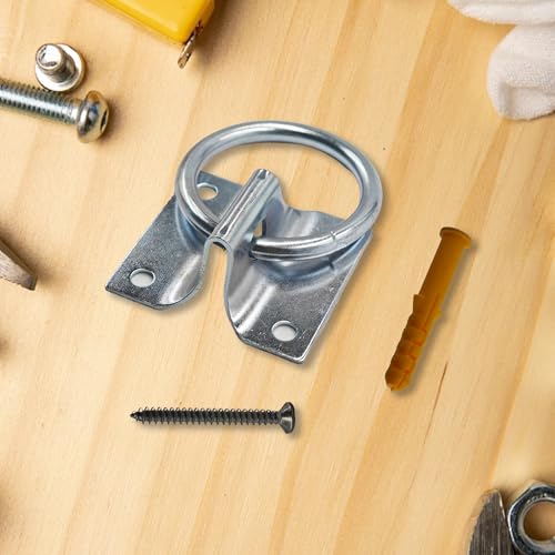 2Pcs M7*60 Metal Cross Tie Ring for Horse, Wall Mount Block Tie Rings for Horse Stall Stable Barn Supplies Equestrian Hitching Ring Hardware - size: Iron