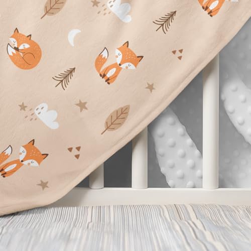 SANDJEST Fox Minky Blanket 30 x 40 Inches, Gift for Christmas Birthday - color: Fox
