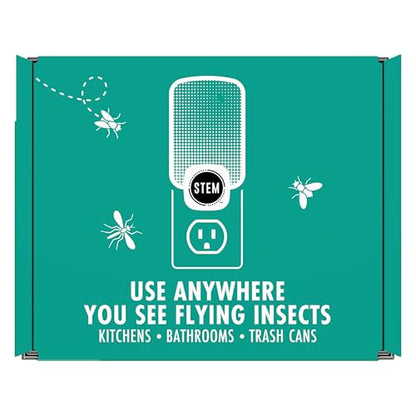 STEM Insect Trap - Indoor Fruit Fly & Gnat Pest Control for House, Home and Kitchen, Attracts & Traps Flying Bugs, Soft Blue Light - Includes 1 Plug-in Device & 3 Cartridges - size: 1 Device + 3 Cartridges