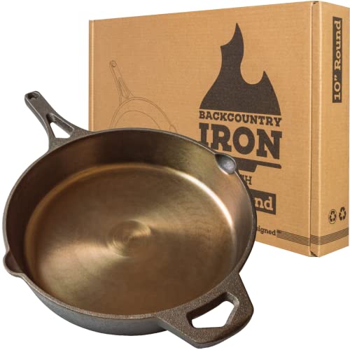 10-1/4 Inch Smooth Wasatch Pre-Seasoned Round Cast Iron Skillet - size: 10 Inch
