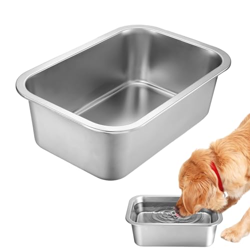 MEWTOGO 1.5 Gallons Large Capacity Food Grade Stainless Steel Dog Bowls - size: 1.5 Gal