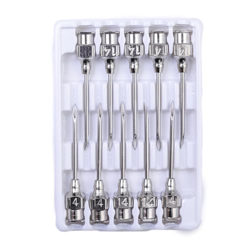 14 Gauge Veterinary Needles, Cattle Needle Poultry Injection Needles 10 Sticks, Suitable for Pigeons, Chickens, Ducks, Geese, Pigs, Sheep, Horses, And Other Large And Small Animals (14*25mm) - size: 14*25mm