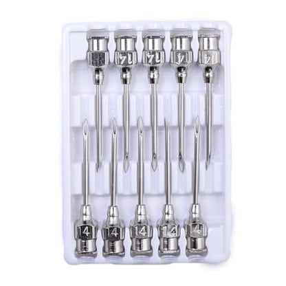 14 Gauge Veterinary Needles, Cattle Needle Poultry Injection Needles 10 Sticks, Suitable for Pigeons, Chickens, Ducks, Geese, Pigs, Sheep, Horses, And Other Large And Small Animals (14*25mm) - size: 14*25mm