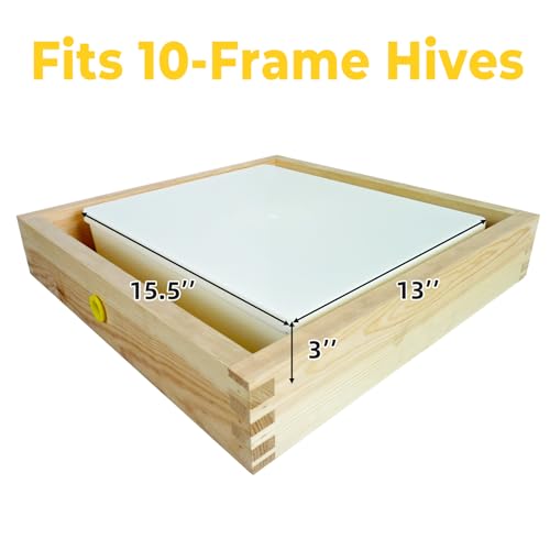 KAGZ Hive Top Bee Feeder for 10 Frame Beehive, 1.5 Gallons (6L) Bee Feeders for Hives with Anti-Drowning Sponge Rings, Bee Hive Feeder Beekeeping Supplies