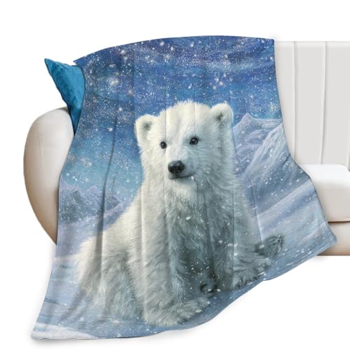 Polar Bear Blanket Animal Bears Gift for Kids Boys Girls 60"x50" - color: Polar Bear, size: 60" x 50"